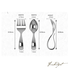Load image into Gallery viewer, Sterling Silver Loop Baby Spoon &amp; Fork Set