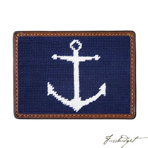 Anchor (Navy) Needlepoint Card Wallet
