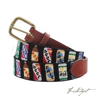 Beer Cans Needlepoint Belt