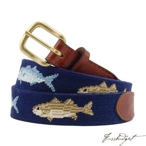 Bluefish and Striper Needlepoint Belt