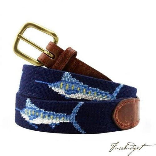 Billfish (Navy) Needlepoint Belt