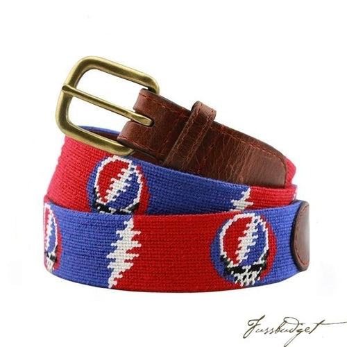 Steal Your Face Bolts Needlepoint Belt