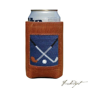Crossed Clubs Needlepoint Can Cooler