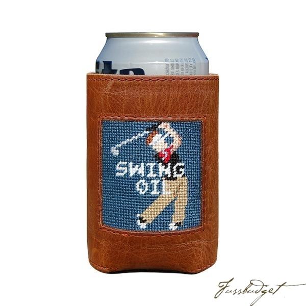 Swing Oil Needlepoint Can Cooler