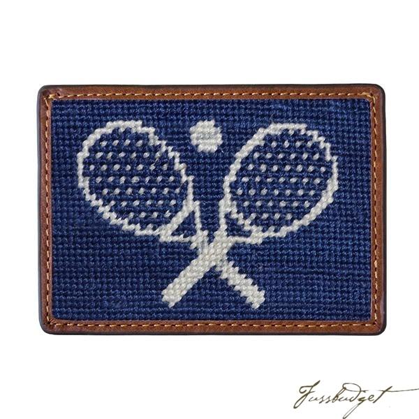 Crossed Racquets Needlepoint Card Wallet Final Sale