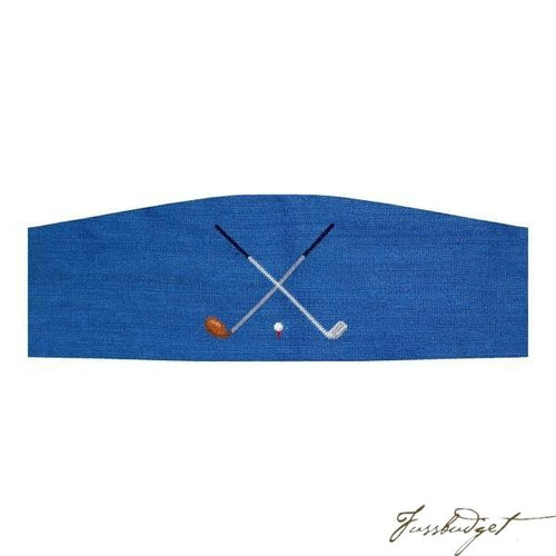 Crossed Clubs (Blueberry) Needlepoint Cummerbund