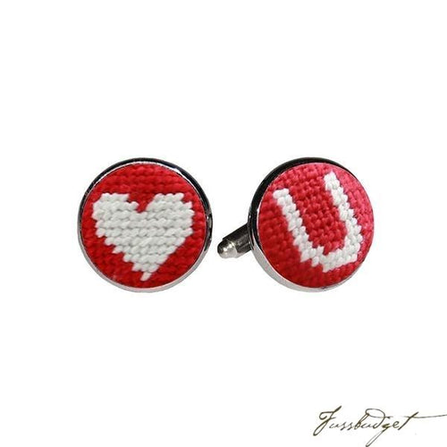 Heart U Needlepoint Cufflinks
