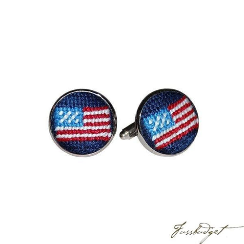 American Flag Needlepoint Cufflinks
