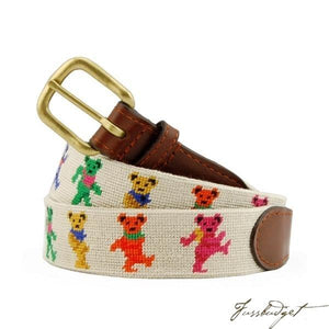 Dancing Bears Needlepoint Belt (Oatmeal)