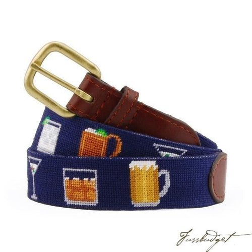 Gentlemen's Drinks Needlepoint Belt