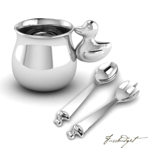 Sterling Silver Duck Feeding Set-Fussbudget.com