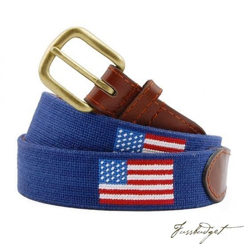 American Flag (Navy) Needlepoint Belt