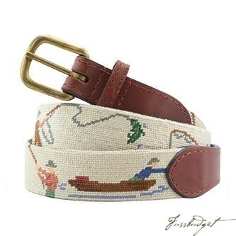 Gone Fishing Needlepoint Belt