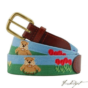 Gopher Golf Needlepoint Belt