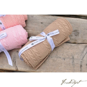 Cable Mix - Tan - Baby Blanket - 100% Cotton-Fussbudget.com