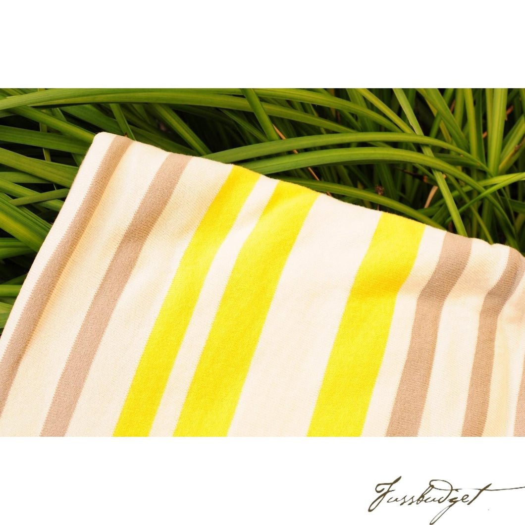Cotton Throw Blanket - Beach Collection -Yellow/white/brown stripe - 100% Cotton-Fussbudget.com