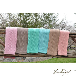 Cable Mix - Light Pink - Baby Blanket - 100% Cotton-Fussbudget.com