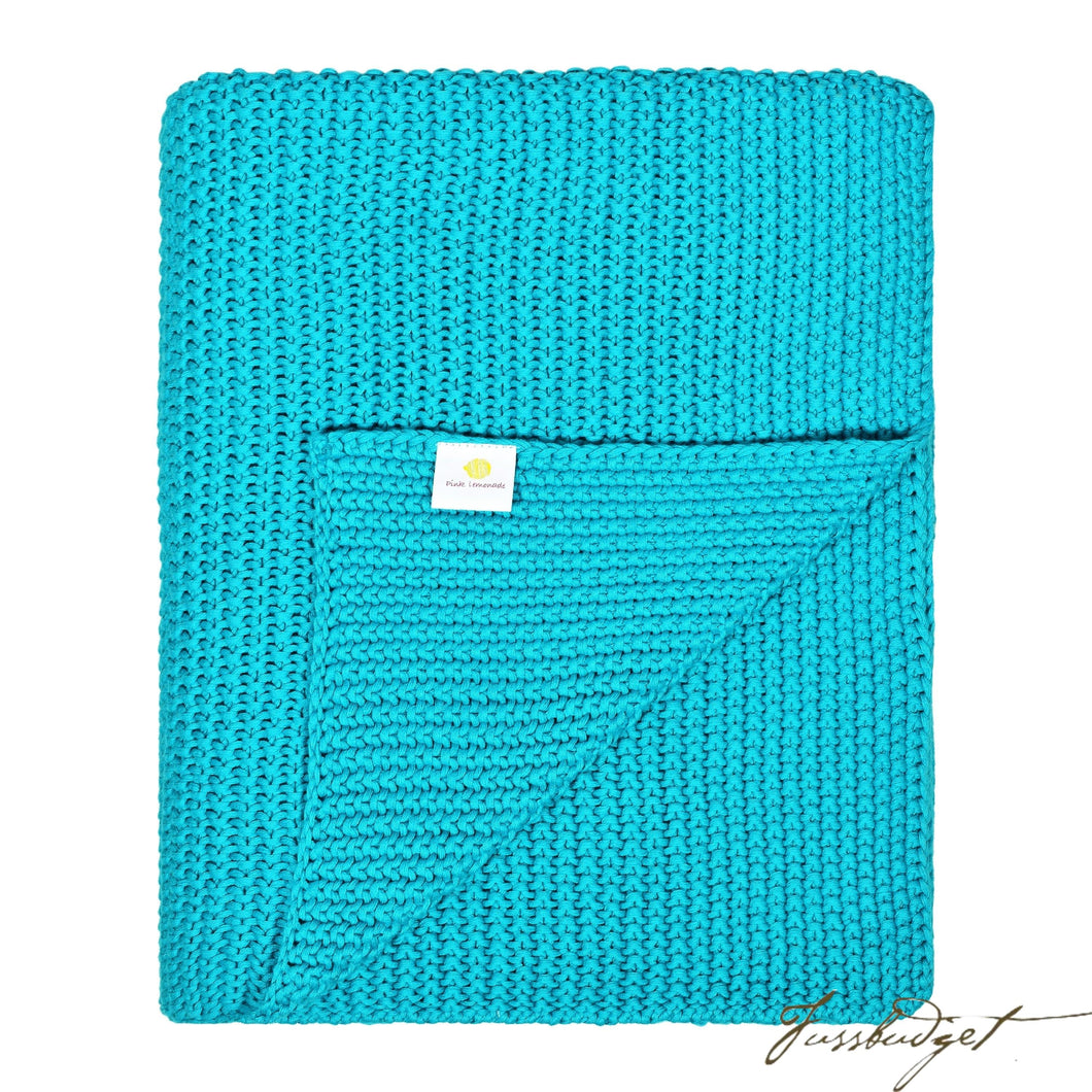 Cotton Throw Blanket - Varna Collection - Bright/Beach/Blue-Fussbudget.com