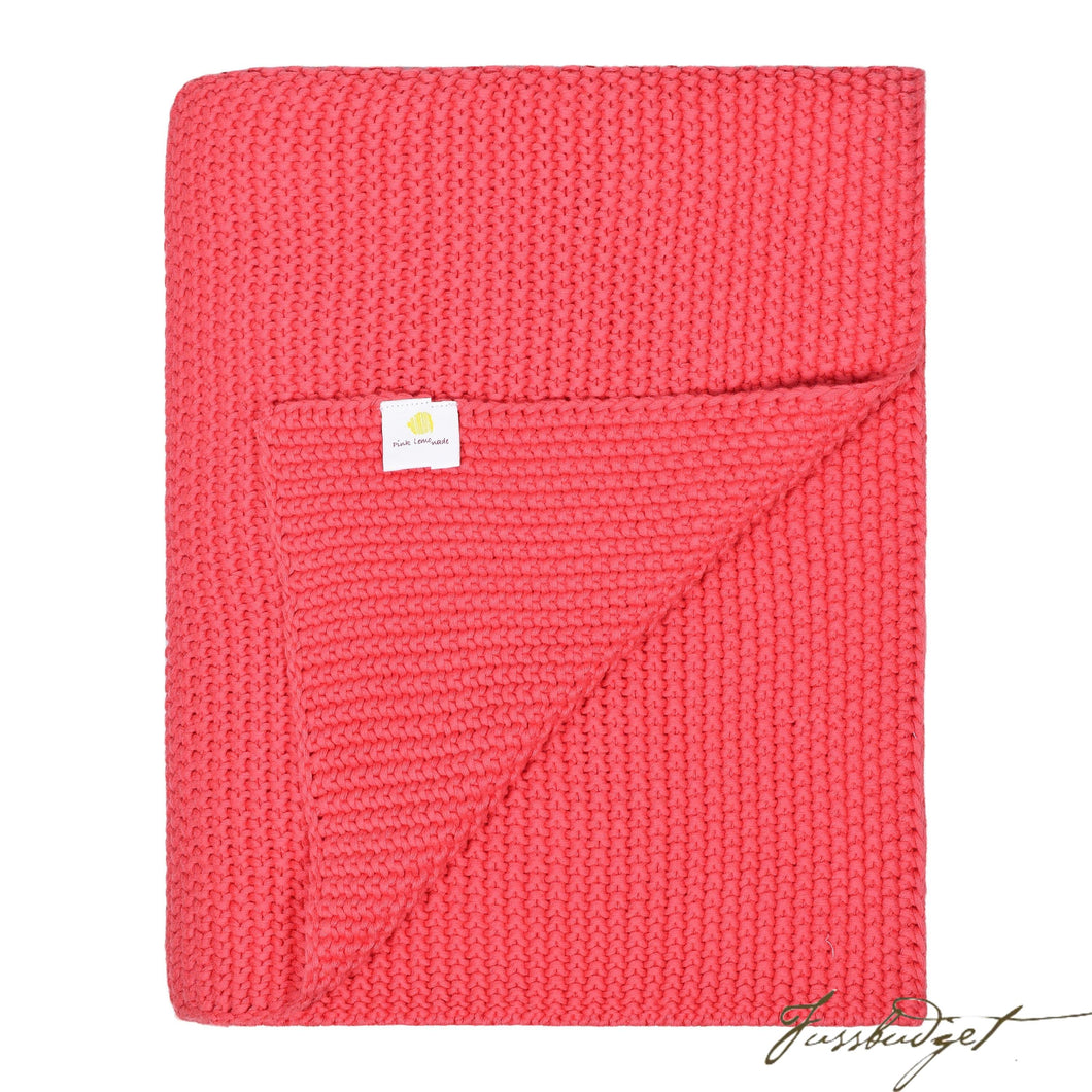 Cotton Throw Blanket - Varna Collection - Red/Pink-Fussbudget.com