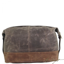 Load image into Gallery viewer, Monogrammed Waxed Top Zip Dopp Kit