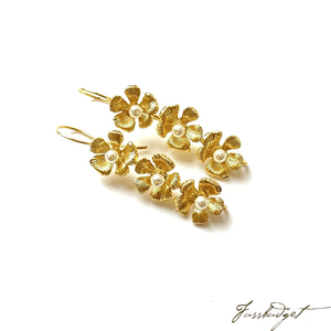 Triple Flower Earring with Pearls