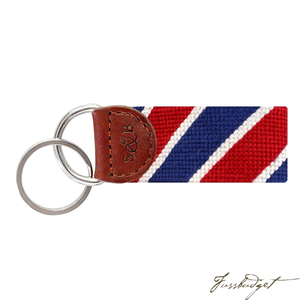 Patriotic Stripe Needlepoint Key Fob-Fussbudget.com