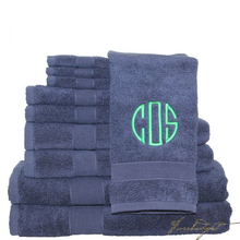Load image into Gallery viewer, Monogrammed Luxury 8 Piece Cotton Towel Set
