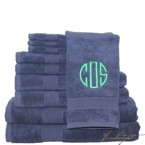 Monogrammed Luxury 8 Piece Cotton Towel Set