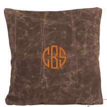 Load image into Gallery viewer, Monogrammed Waxed Canvas Pillow