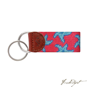 Starfish Needlepoint Key Fob-Fussbudget.com