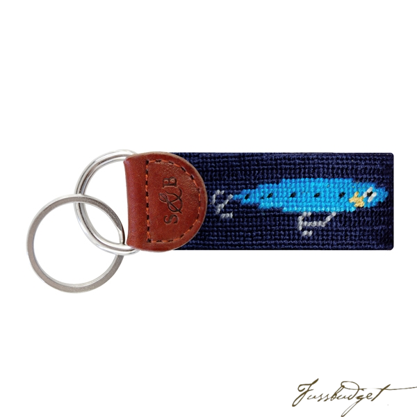 Lures Needlepoint Key Fob-Fussbudget.com