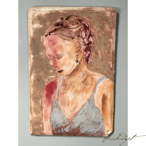 Girl with a Red Shoulder by Tom Turnbull (16” x 10 ½”)-Fussbudget.com
