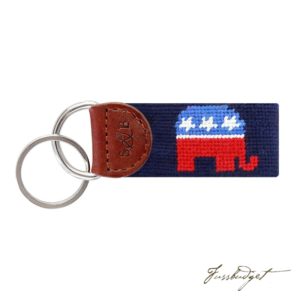 Republican Needlepoint Key Fob-Fussbudget.com