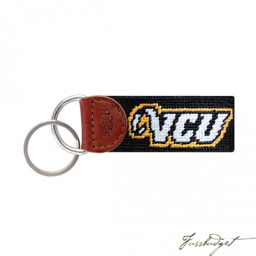 VCU Needlepoint Key Fob-Fussbudget.com