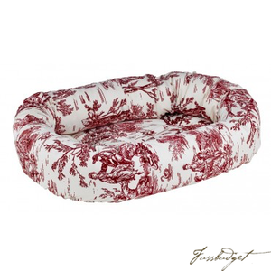 Raspberry Toile Donut Bed-Fussbudget.com