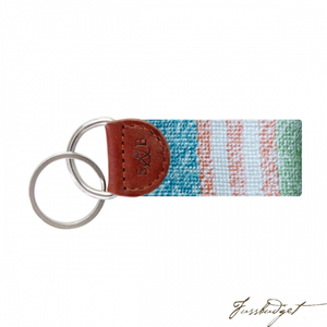 Newport Patchwork Needlepoint Key Fob-Fussbudget.com