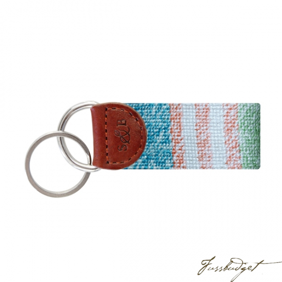 Newport Patchwork Needlepoint Key Fob-Fussbudget.com