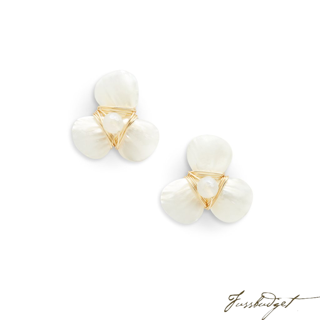 CHRISTIE EARRINGS | CHAMPAGNE WHITE AGATE-Fussbudget.com