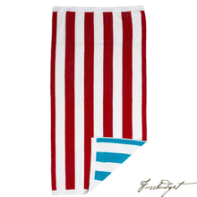 Load image into Gallery viewer, Monogrammed Reversible Stripe Beach Towels