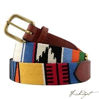 Mayan Pattern Needlepoint Belt