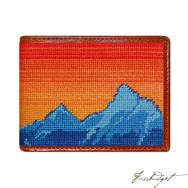 Mountain Sunset Needlepoint Bi-Fold Wallet