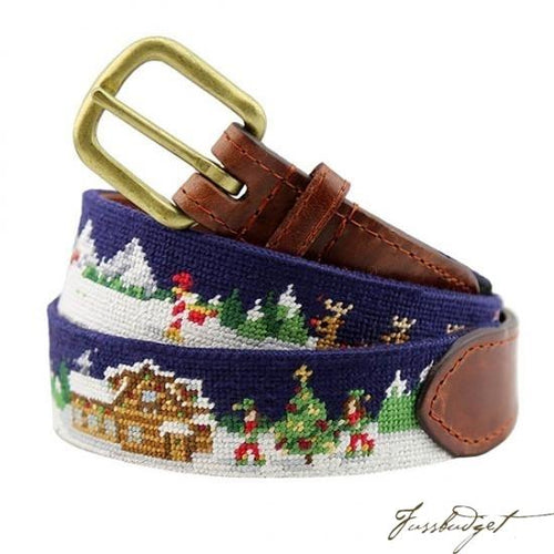 North Pole Needlepoint Belt