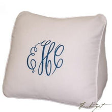 Load image into Gallery viewer, Monogrammed White Wedge Pique Pillow-Fussbudget.com