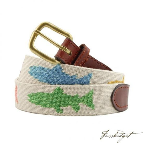 Rainbow Trout Needlepoint Belt