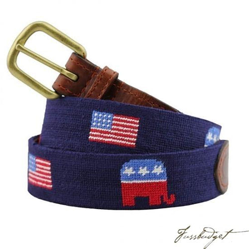 Republican (Dark Navy) Needlepoint Belt