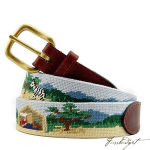 Safari Scene Needlepoint Belt