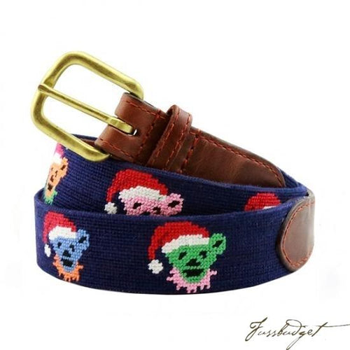 Grateful Dead Santa Bears Needlepoint Belt