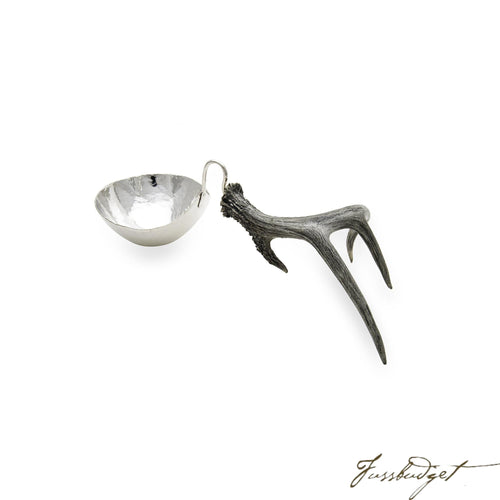 Silver Nut Bowl with Antler Stand-Fussbudget.com