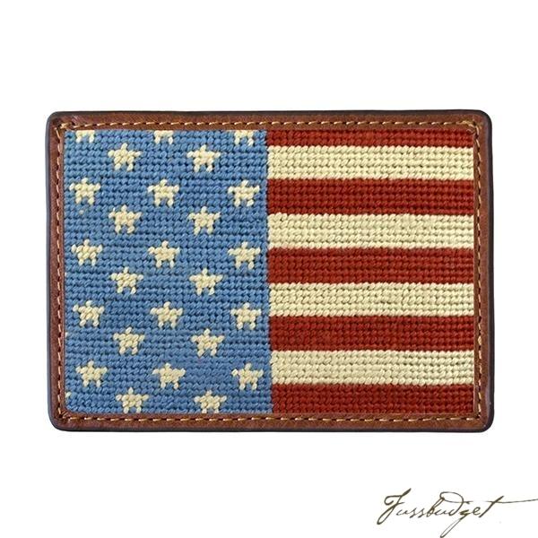 Stars and Stripes Needlepoint Card Wallet