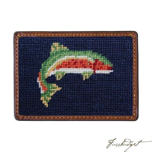 Trout Needlepoint Card Wallet